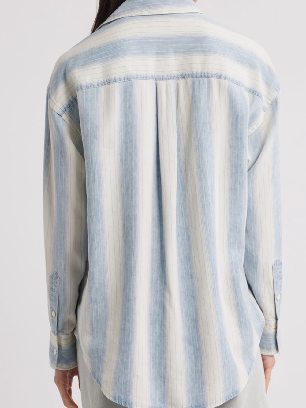 Faherty Tried and True Chambray Blue & White Stripe Button Down Shirt XL NWT - Picture 9 of 9